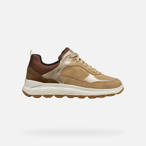 Waterproof trainers SPHERICA 4X4 ABX WOMAN Dark sand/Light gold - image number 1 | GEOX