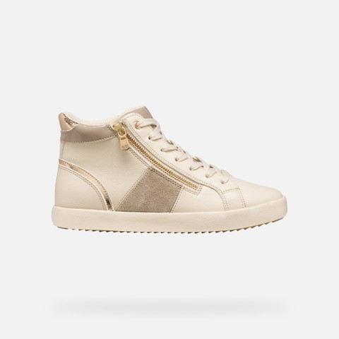 Baskets &agrave; lacets BLOMIEE FEMME Beige clair/Beige - image number 1 | GEOX