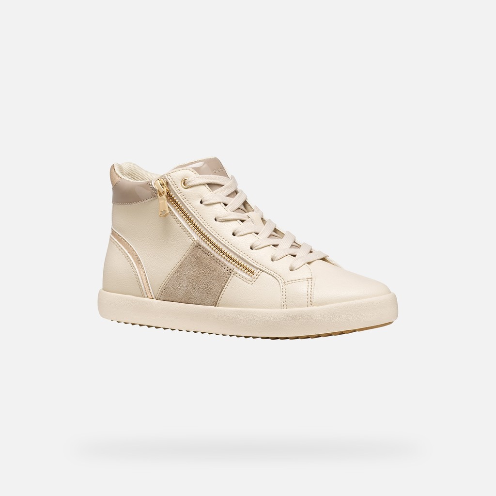 Baskets &agrave; lacets BLOMIEE FEMME Beige clair/Beige - image number 2 | GEOX