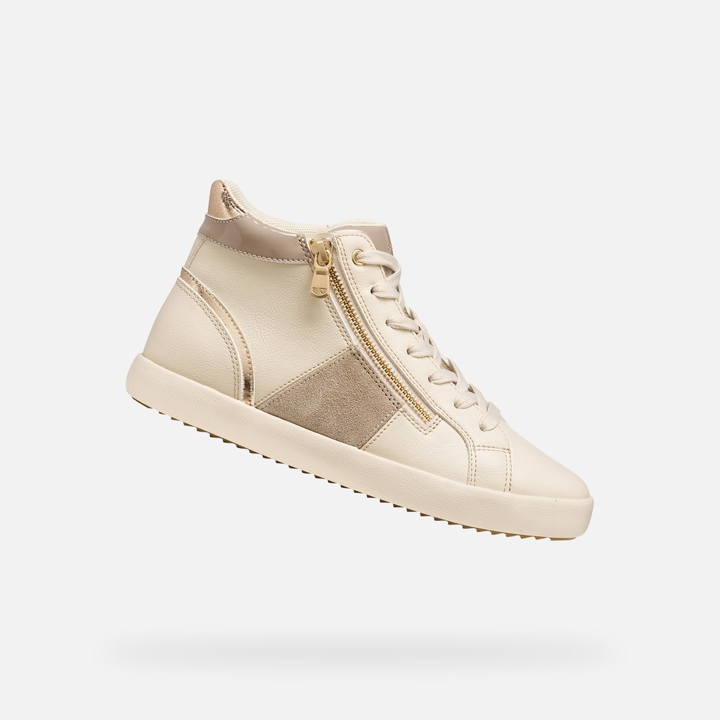Baskets &agrave; lacets BLOMIEE FEMME Beige clair/Beige - image number 0 | GEOX