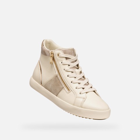 Baskets &agrave; lacets BLOMIEE FEMME Beige clair/Beige - image number 4 | GEOX