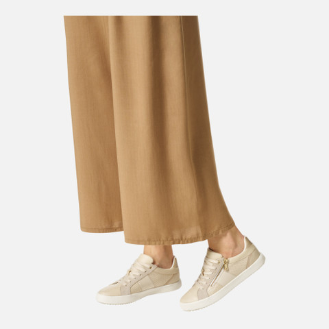 Low Top Sneakers BLOMIEE WOMAN Papyrus/Light sand - image number 2 | GEOX
