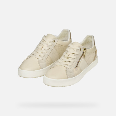 Low Top Sneakers BLOMIEE WOMAN Papyrus/Light sand - image number 8 | GEOX