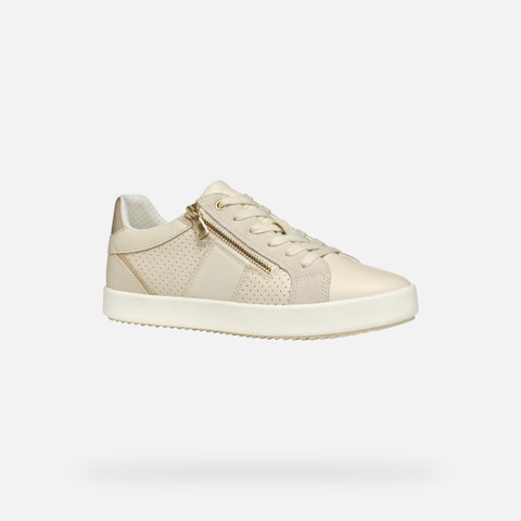Low Top Sneakers BLOMIEE WOMAN Papyrus/Light sand - image number 3 | GEOX