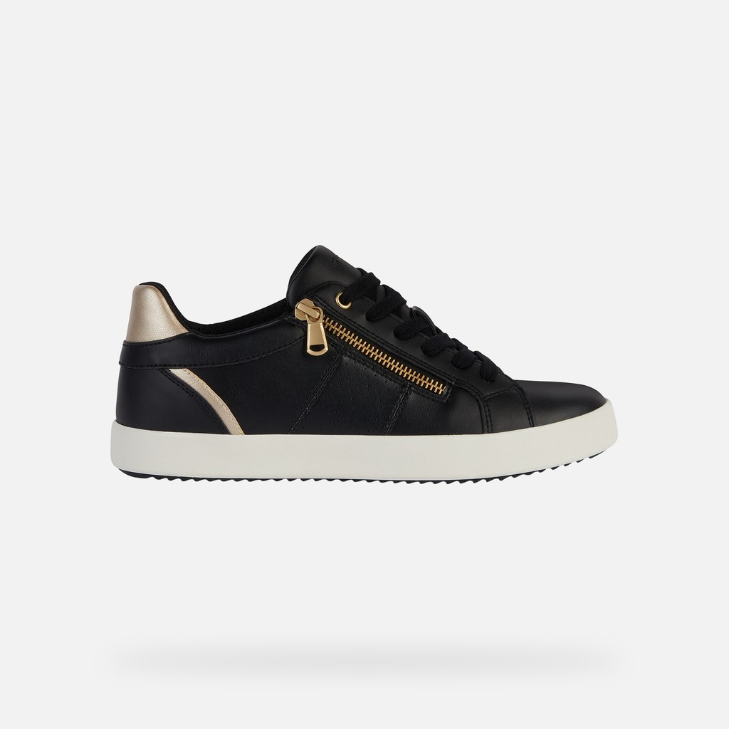 Low top sneakers BLOMIEE WOMAN Black/Light Gold - image number 1 | GEOX