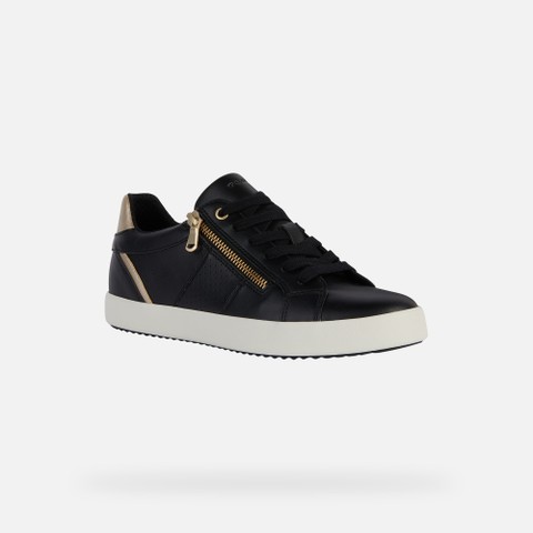 Low top sneakers BLOMIEE WOMAN Black/Light Gold - image number 2 | GEOX