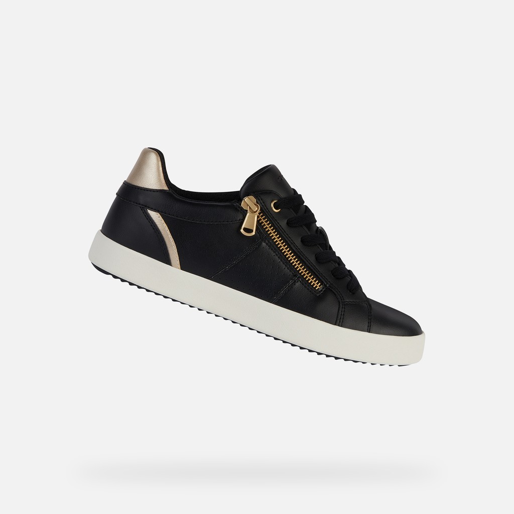 Low top sneakers BLOMIEE WOMAN Black/Light Gold - image number 0 | GEOX