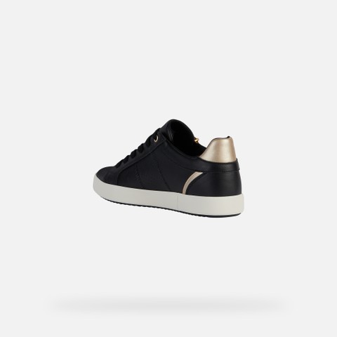 Low top sneakers BLOMIEE WOMAN Black/Light Gold - image number 3 | GEOX