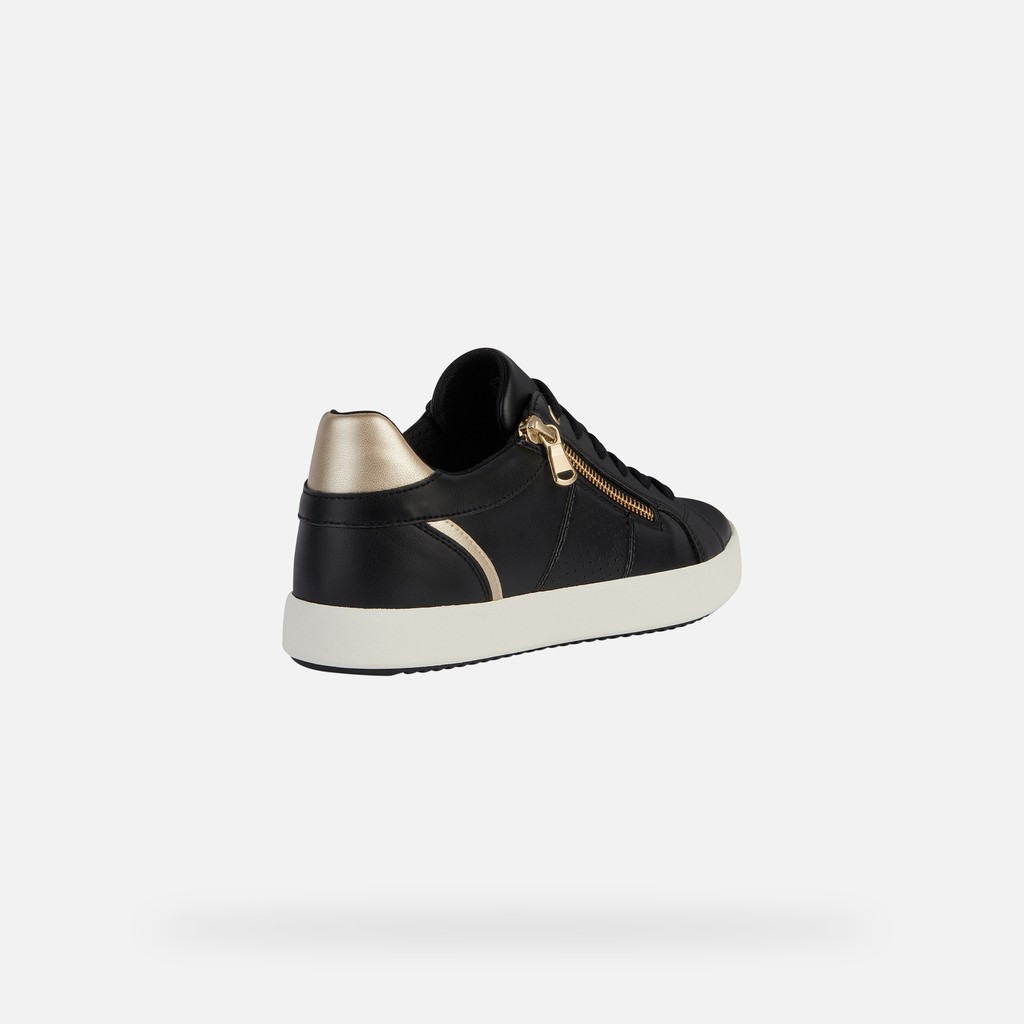 Low top sneakers BLOMIEE WOMAN Black/Light Gold - image number 4 | GEOX