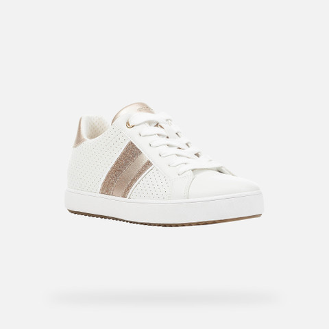 Low Top Sneakers BLOMIEE WOMAN White/Light Gold - image number 2 | GEOX