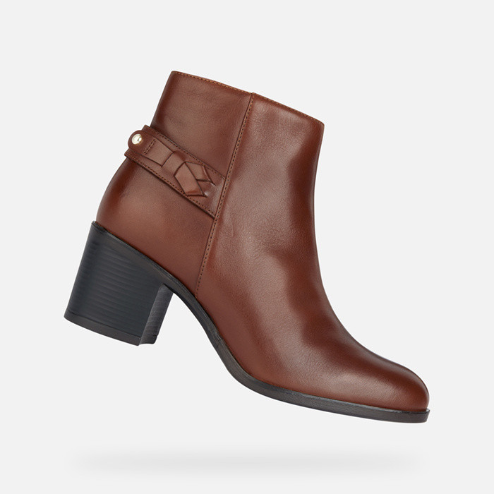 Medium heel ankle boots NEW ASHEEL WOMAN Brown | GEOX