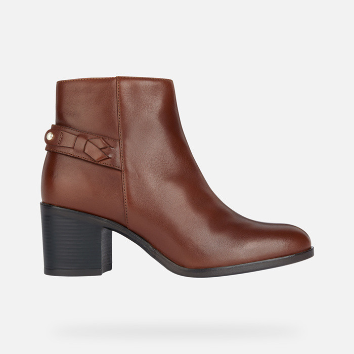 Medium heel ankle boots NEW ASHEEL WOMAN Brown | GEOX
