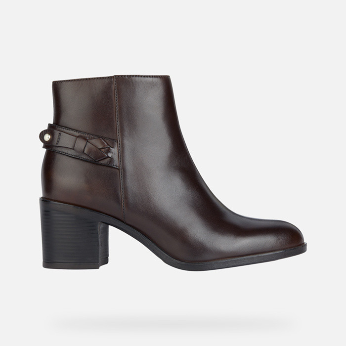 Medium heel ankle boots NEW ASHEEL WOMAN Coffee | GEOX