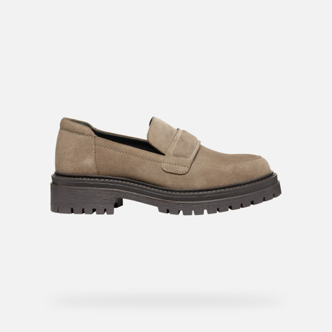 Suede loafers IRIDEA WOMAN Taupe - image number 1 | GEOX