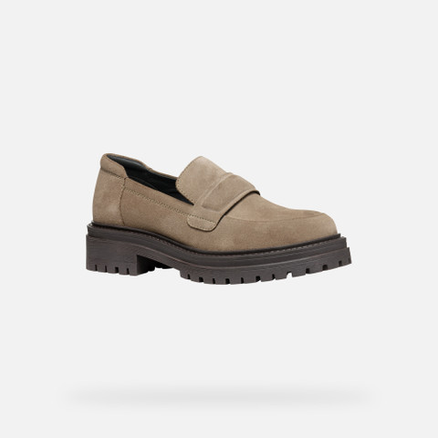 Suede loafers IRIDEA WOMAN Taupe - image number 2 | GEOX