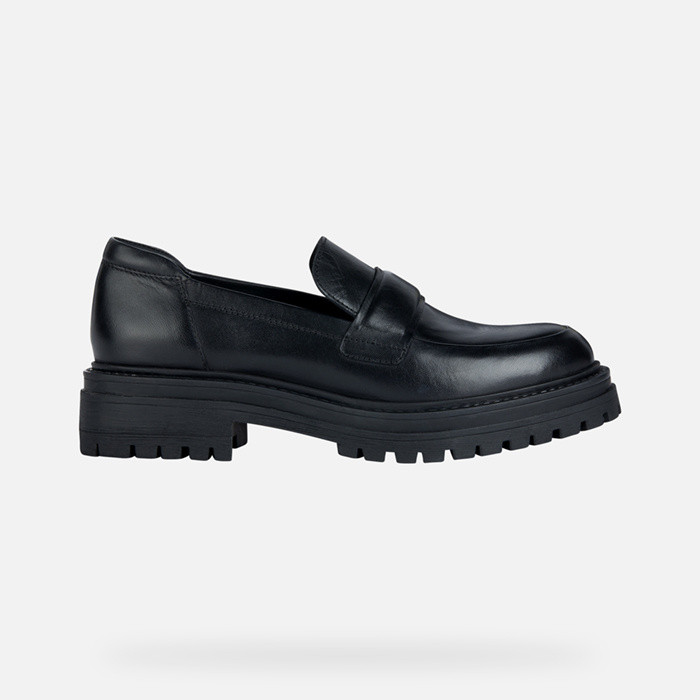 Leather loafers IRIDEA WOMAN Black | GEOX