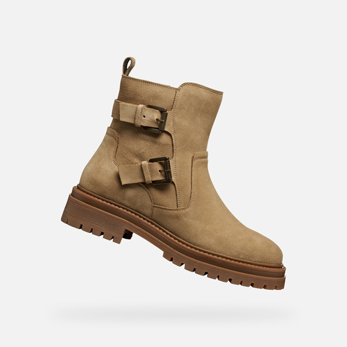 Biker-Stiefeletten IRIDEA DAME Dunkelbeige | GEOX