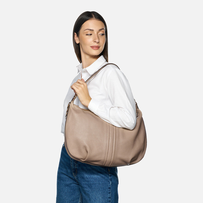 Shoulder bag AURELYI WOMAN Light Taupe | GEOX