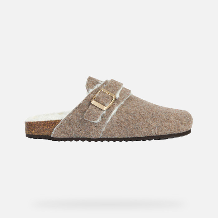 Slides shoes BRIONIA WOMAN Dark Taupe | GEOX