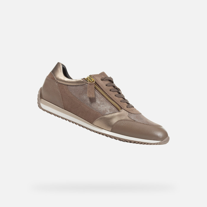 Geox® CALITHE A: Low Top Sneakers taupe Woman | Geox®