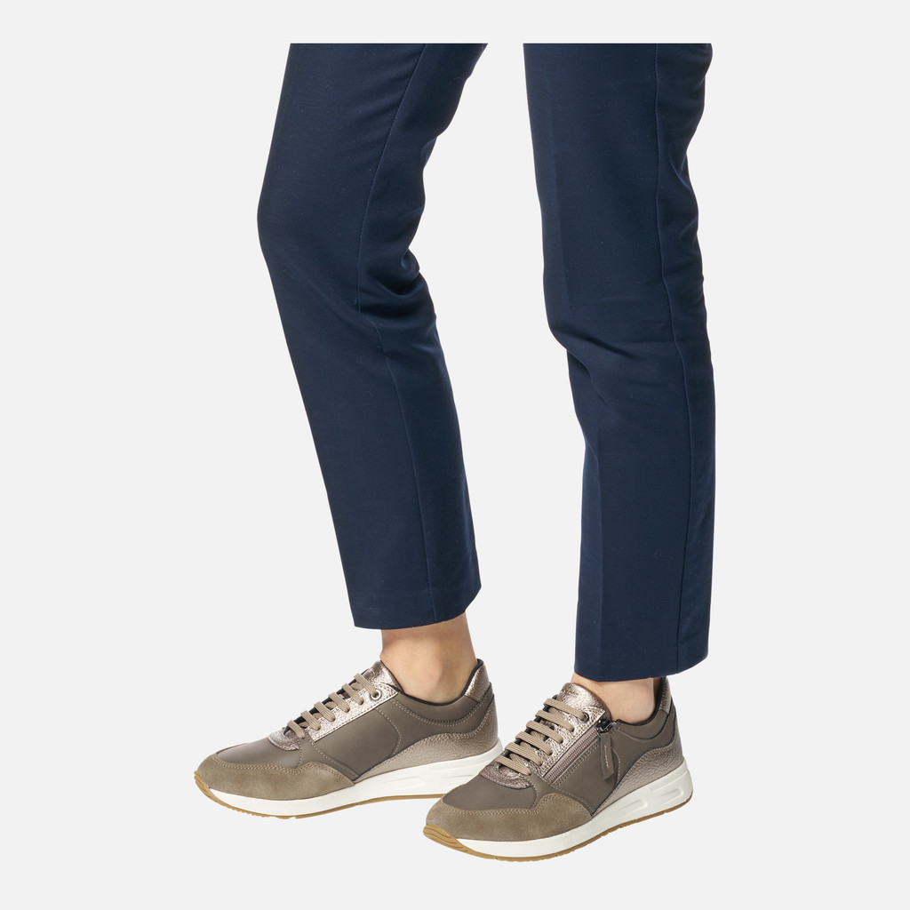 Low top sneakers BULMYA WOMAN Dove Grey/Taupe - image number 2 | GEOX