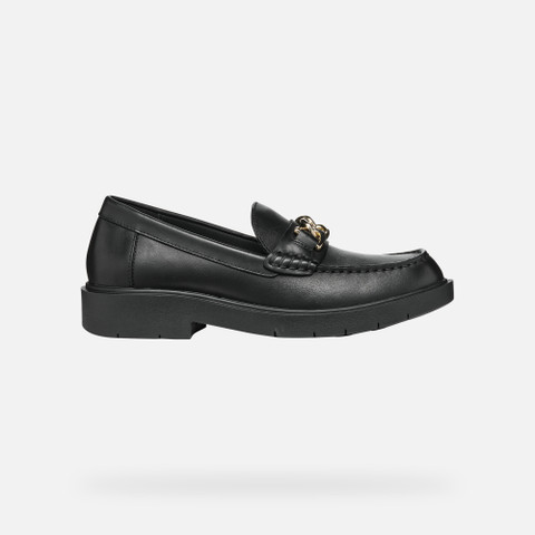 Geox® SPHERICA EC1 C: Leather Loafers black Woman | Geox®