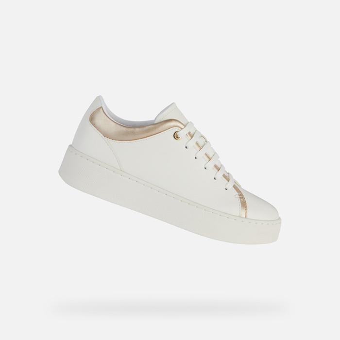 Low top sneakers SKYELY WOMAN Optic White/Light Gold | GEOX