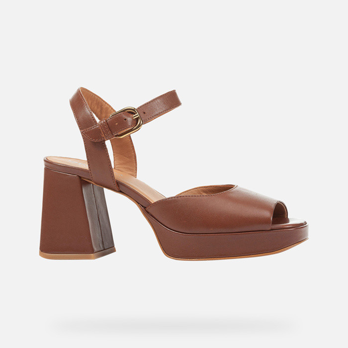 High-heeled sandals SOLEDEA WOMAN Brown | GEOX