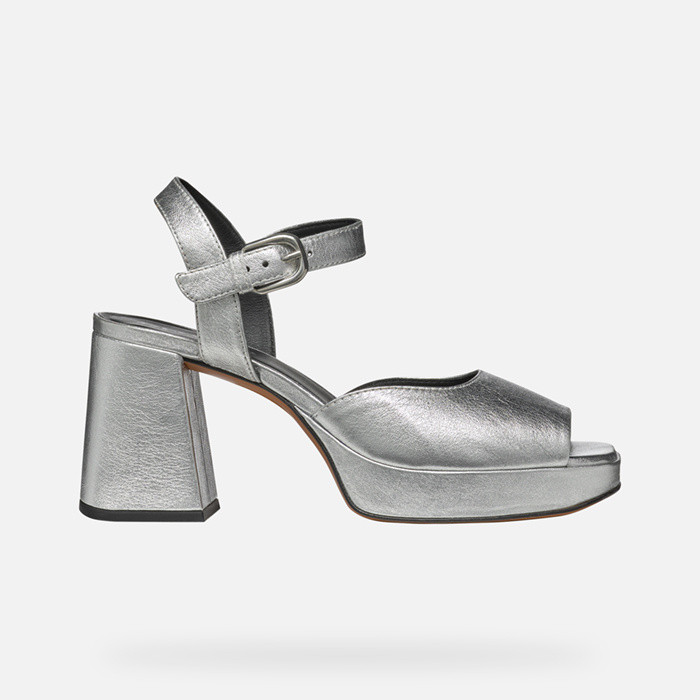High-heeled sandals SOLEDEA WOMAN Silver | GEOX