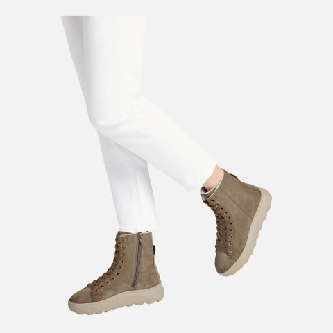 Ankle boots with laces SPHERICA EC4.1 WOMAN Taupe - image number 2 | GEOX
