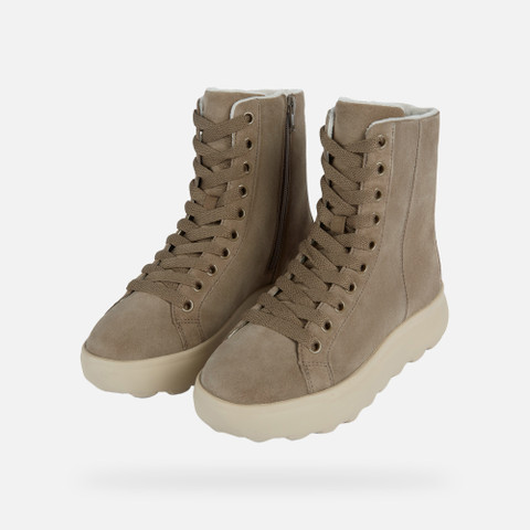 Ankle boots with laces SPHERICA EC4.1 WOMAN Taupe - image number 8 | GEOX