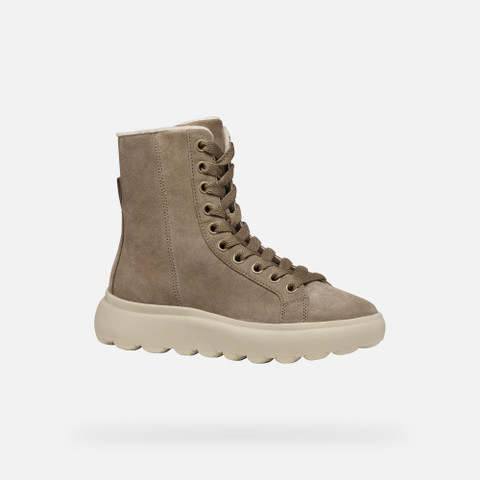 Ankle boots with laces SPHERICA EC4.1 WOMAN Taupe - image number 3 | GEOX