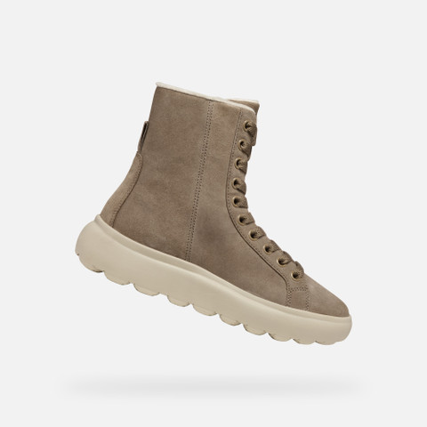 Ankle boots with laces SPHERICA EC4.1 WOMAN Taupe - image number 0 | GEOX
