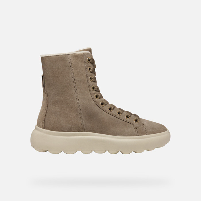 Ankle boots with laces SPHERICA EC4.1 WOMAN Taupe | GEOX