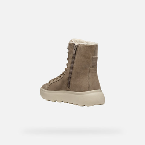 Ankle boots with laces SPHERICA EC4.1 WOMAN Taupe - image number 4 | GEOX