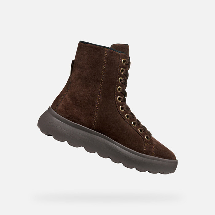 Ankle boots with laces SPHERICA EC4.1 WOMAN Dark Brown | GEOX