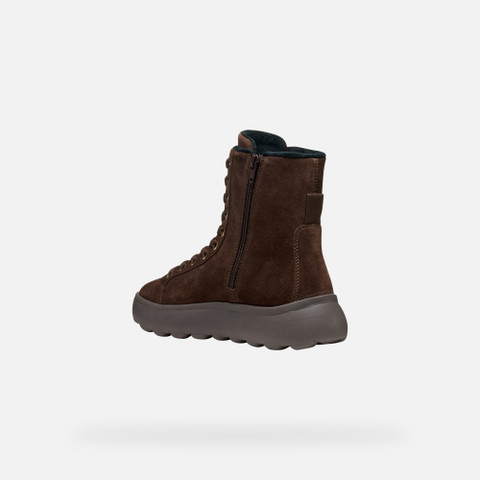 Ankle boots with laces SPHERICA EC4.1 WOMAN Dark Brown - image number 3 | GEOX
