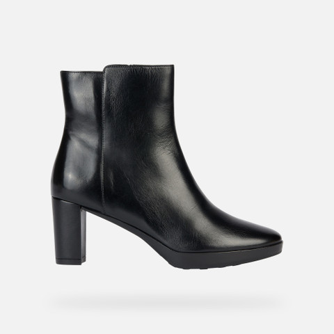 Geox® WALK PLEASURE: Medium Heel Ankle Boots black Woman | Geox®
