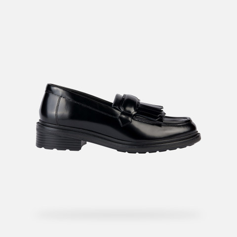 Geox® WALK PLEASURE C: Leather Loafers black Woman | Geox®