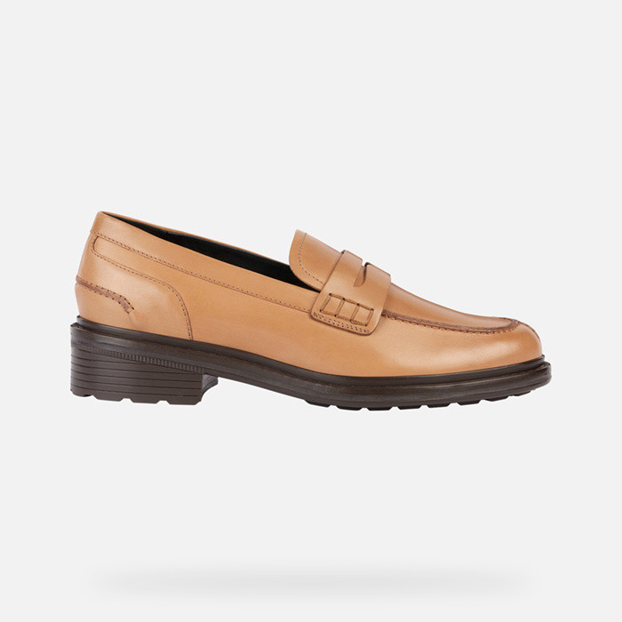 Leather loafers WALK PLEASURE WOMAN Light Brown | GEOX