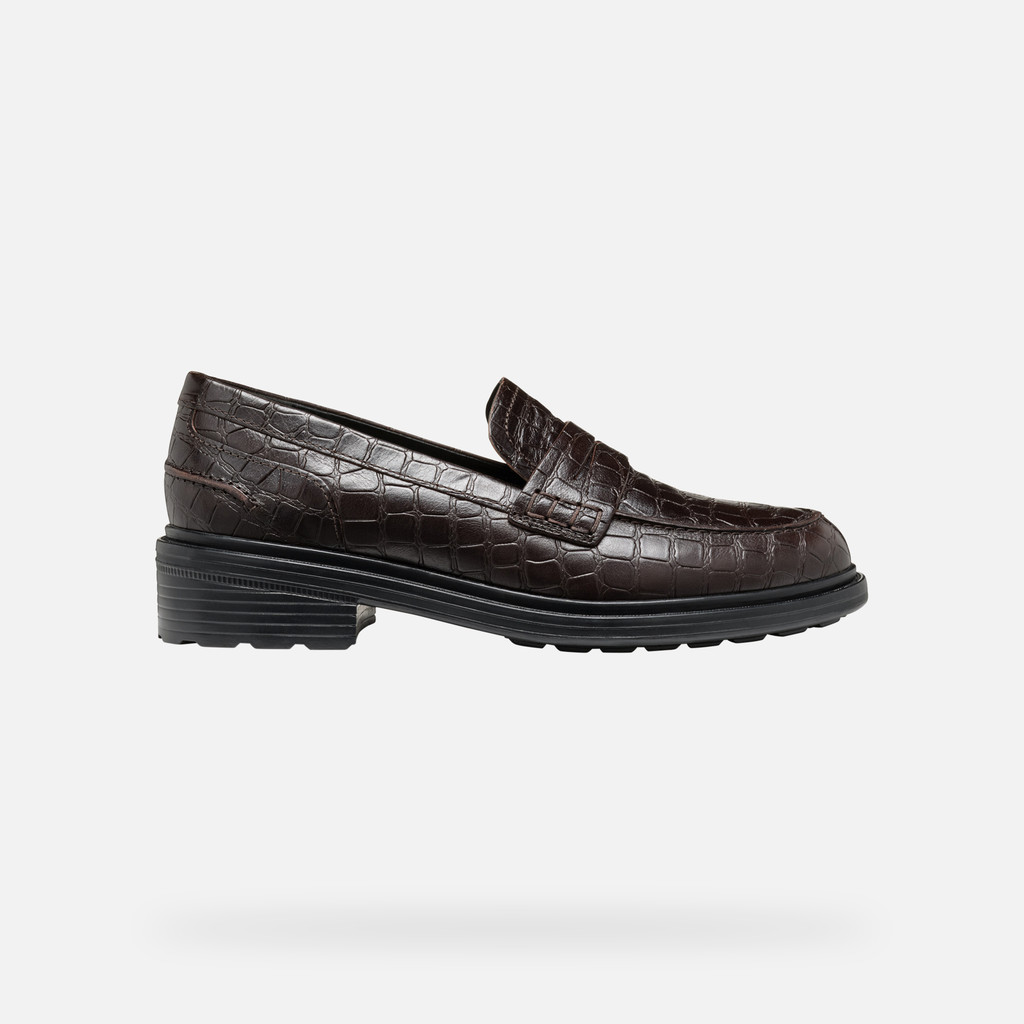 Leather loafers WALK PLEASURE WOMAN Dark Coffee - image number 1 | GEOX