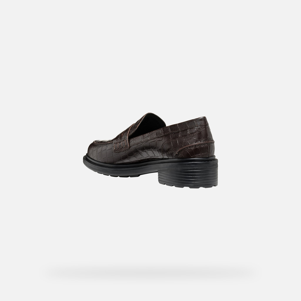 Leather loafers WALK PLEASURE WOMAN Dark Coffee - image number 3 | GEOX