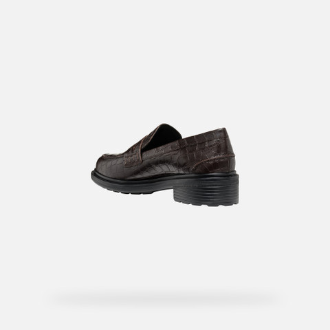 Leather loafers WALK PLEASURE WOMAN Dark Coffee - image number 3 | GEOX