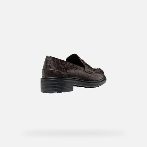 Leather loafers WALK PLEASURE WOMAN Dark Coffee - image number 4 | GEOX