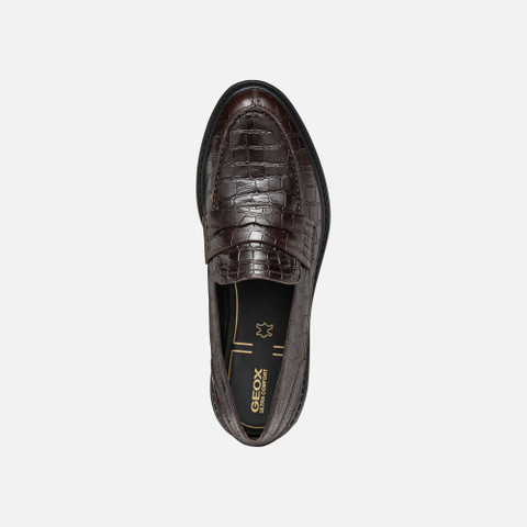 Leather loafers WALK PLEASURE WOMAN Dark Coffee - image number 5 | GEOX