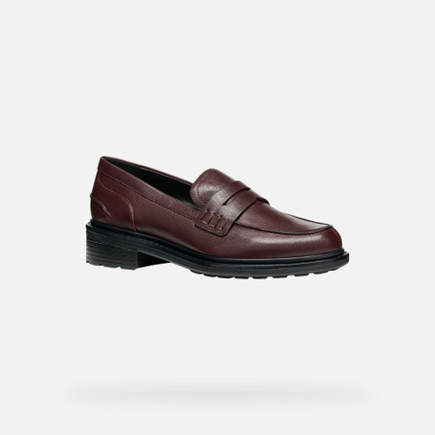 Leather loafers WALK PLEASURE WOMAN Wine - image number 2 | GEOX