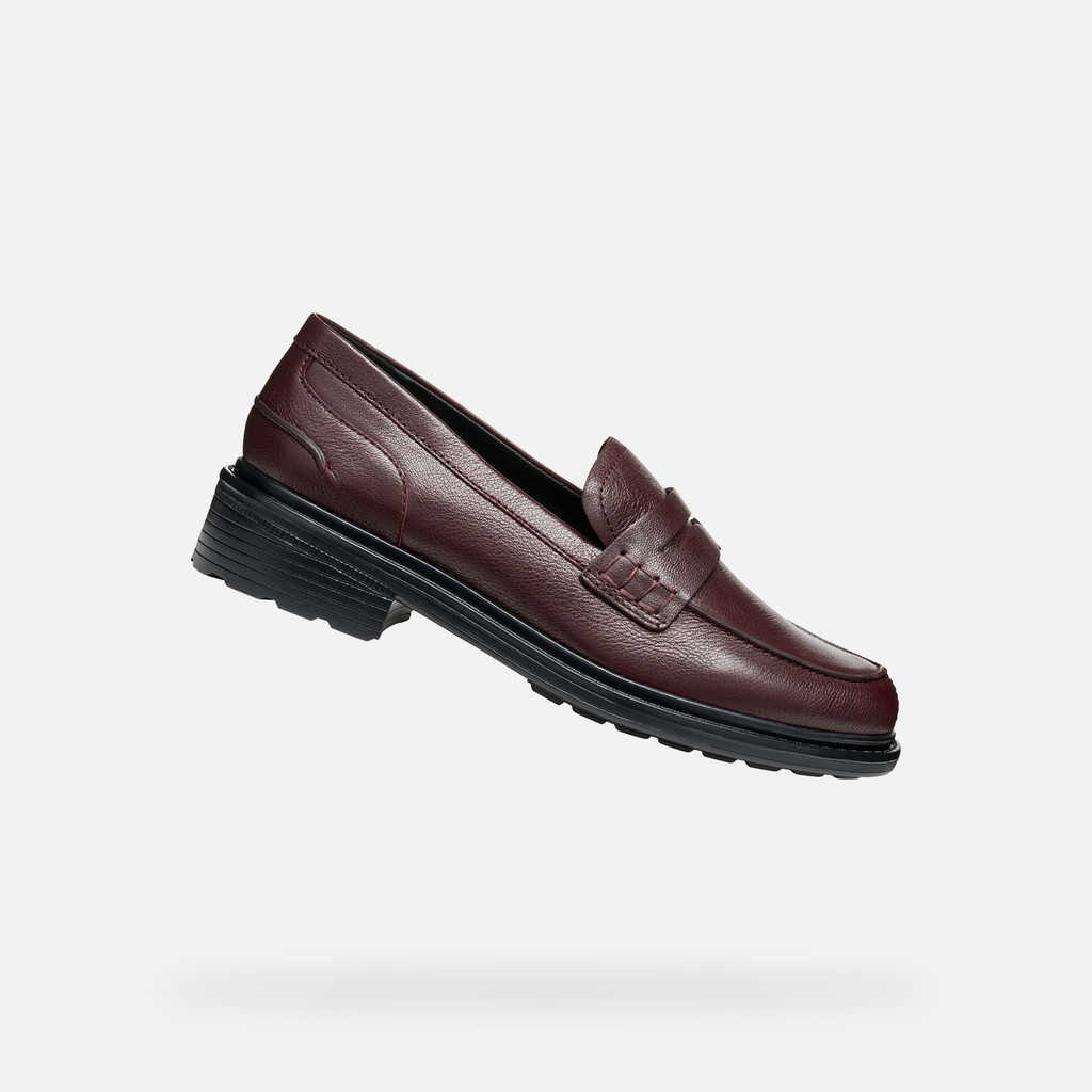 Leather loafers WALK PLEASURE WOMAN Wine - image number 0 | GEOX