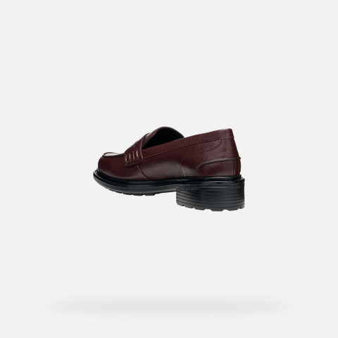 Leather loafers WALK PLEASURE WOMAN Wine - image number 3 | GEOX
