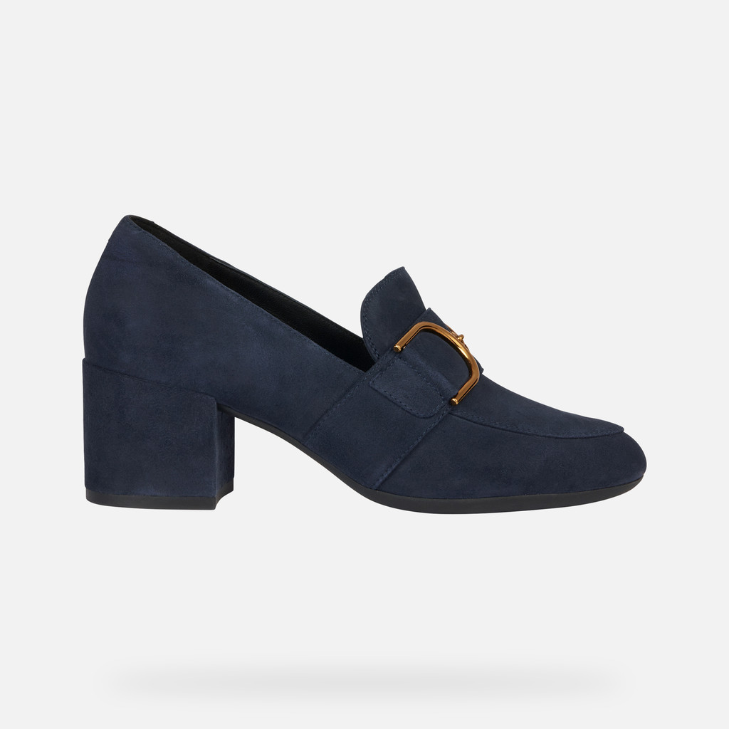 Navy 2025 heeled loafers