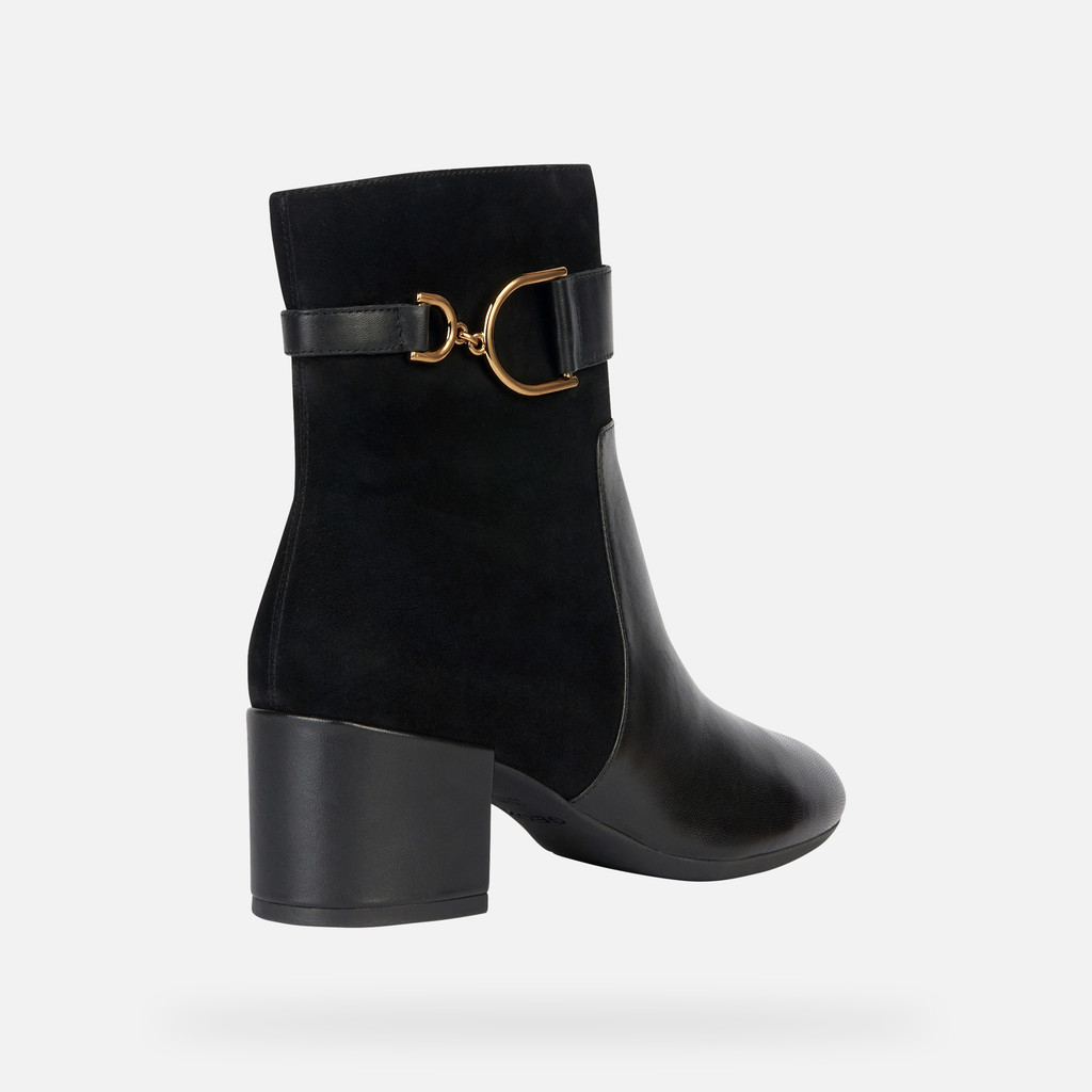 Geox® ELEANA: Medium Heel Ankle Boots black Woman | Geox®